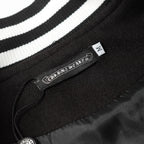 Chrome Hearts Cross Embroidered Leather Sleeve Varsity Jacket - Black Street Style 116