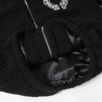 Chrome Hearts Horseshoe Embroidered Sherpa Jacket - Black Cream Gothic Coat 825